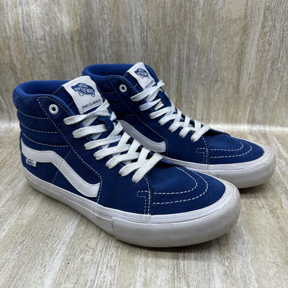 Vans Men 7.5 Womens 9 Shoes Sk8-Hi Pro True Blue White High Top Sneakers - Picture 2 of 8